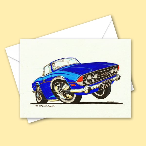 Fun Car Lover Greetings Card: Hand Drawn Illustration Suitable For All Occasions