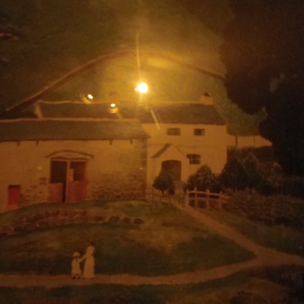  Farmhouse Moonlight ,A4unframed ,mounted, free hook & easel free shipping 3550