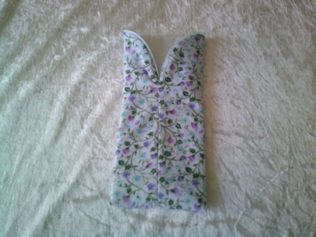 Tiny Flowers with Pale Blue Bias Binding Glasses Case