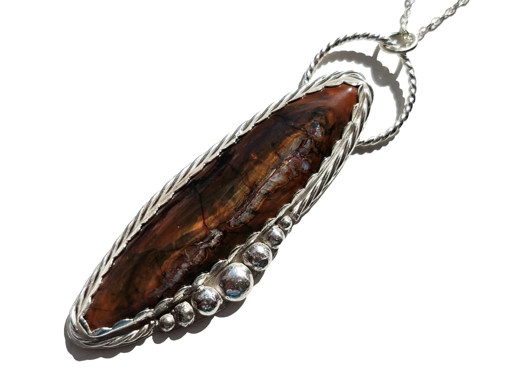 Mammoth Tooth Fossil Necklace Sterling Silver Jewellery Gift Statement Piece