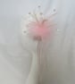 Pale Pink Soft Feather & Crystal Ribbon Trail Regency Fascinator Comb Headpiece