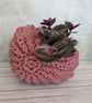 Ammonite basket, crochet shell, home decor, nautilus, fossil, T-shirt yarn - Image 6