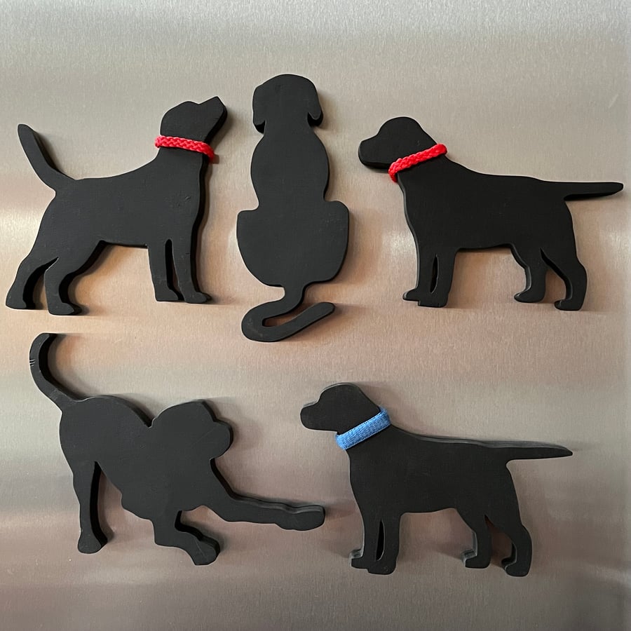 Black Labrador Fridge Magnets (7 Different Poses)