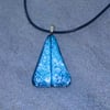 SALE - Sparkly Turquoise Dichroic Glass Pendant
