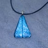 SALE - Sparkly Turquoise Dichroic Glass Pendant