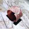 Hammer Stamped Wide Band Open Copper Ring (UK Size S -T) - UK Free Post