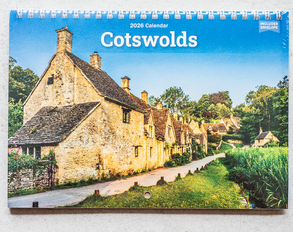 2026 A5 Wall Calendar Cotswolds English landscapes countryside views scenery UK