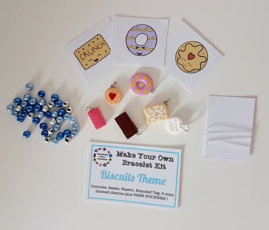 Make your own retro food themed bracelet kit BISCUIT THEME!