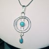 Turquoise and Silver Circles pendant