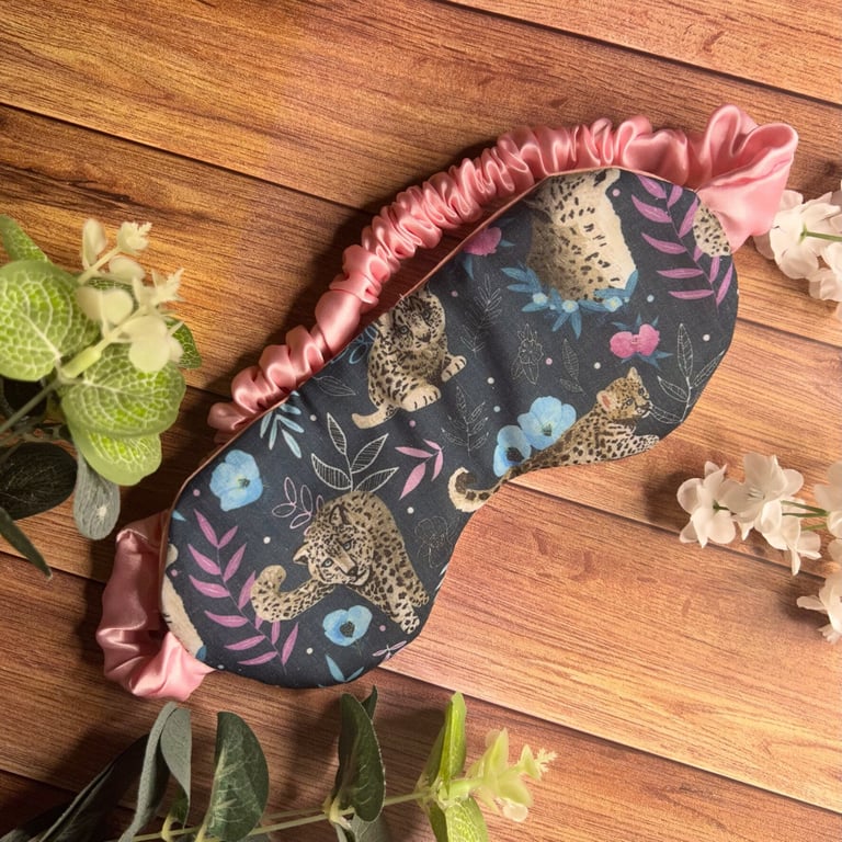 Snow Leopard Sleepmask Eyemask for bedtime, sleep gift, cosy night in, relax