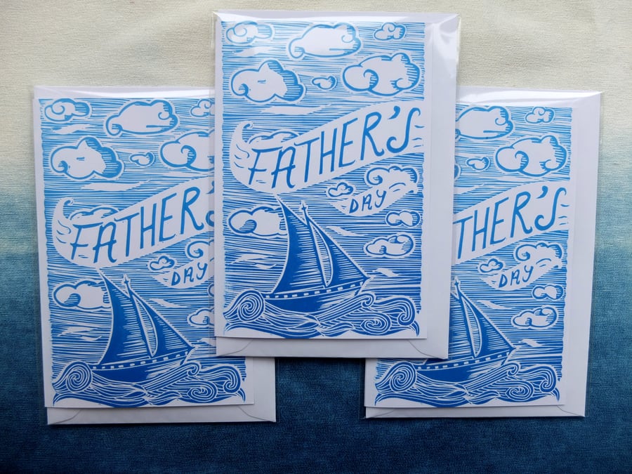 Hand Printed Father's Day card 