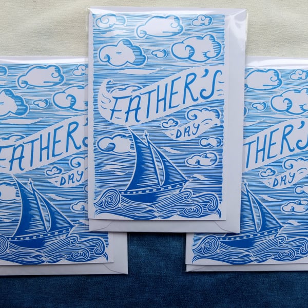 Hand Printed Father's Day card 