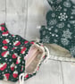 Set of two Christmas tree drawstring, reusable gift bags. Greens - Image 2
