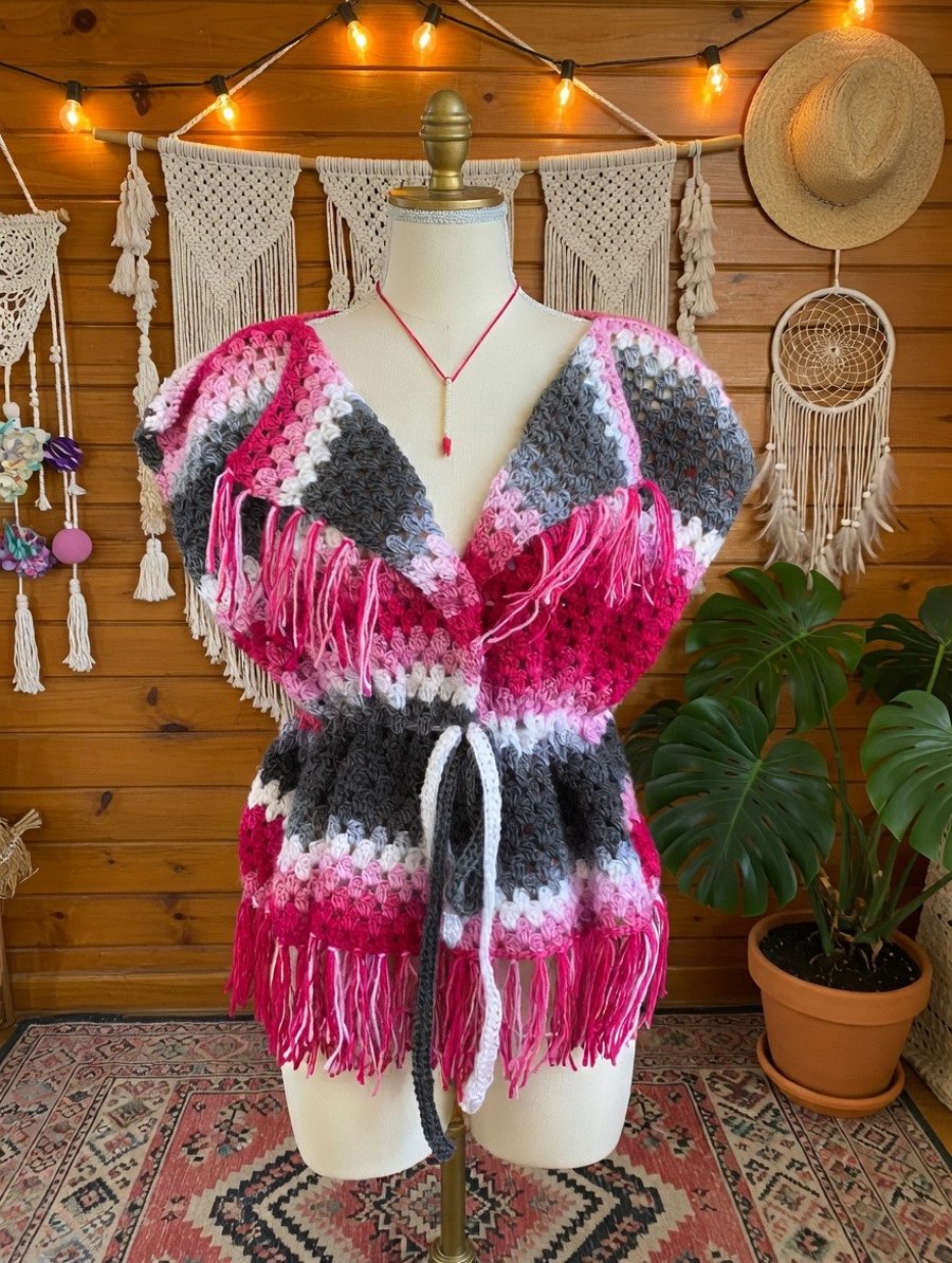 Boho Festival Fringed Waistcoat 