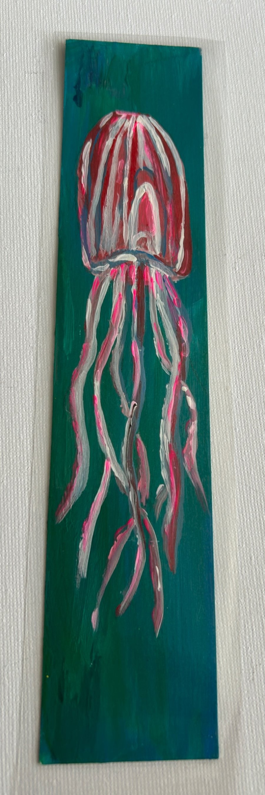 Jellyfish bookmark. Original acrylic paint. Original 