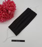 Face mask, medium,  3 layer, nose wire,  adjustable, washable in black.   - Image 2