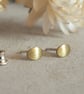 Everyday small brass stud earrings – brushed brass and silver studs