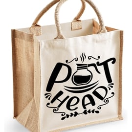 Pot Head -  Midi Jute Bag 