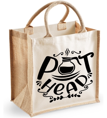 Pot Head -  Midi Jute Bag 