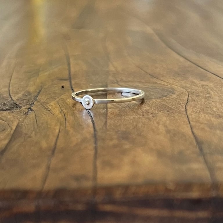 Twinkle Dainty Ring - Size K.5 (UK) - Handmade, Sterling Silver, CZ