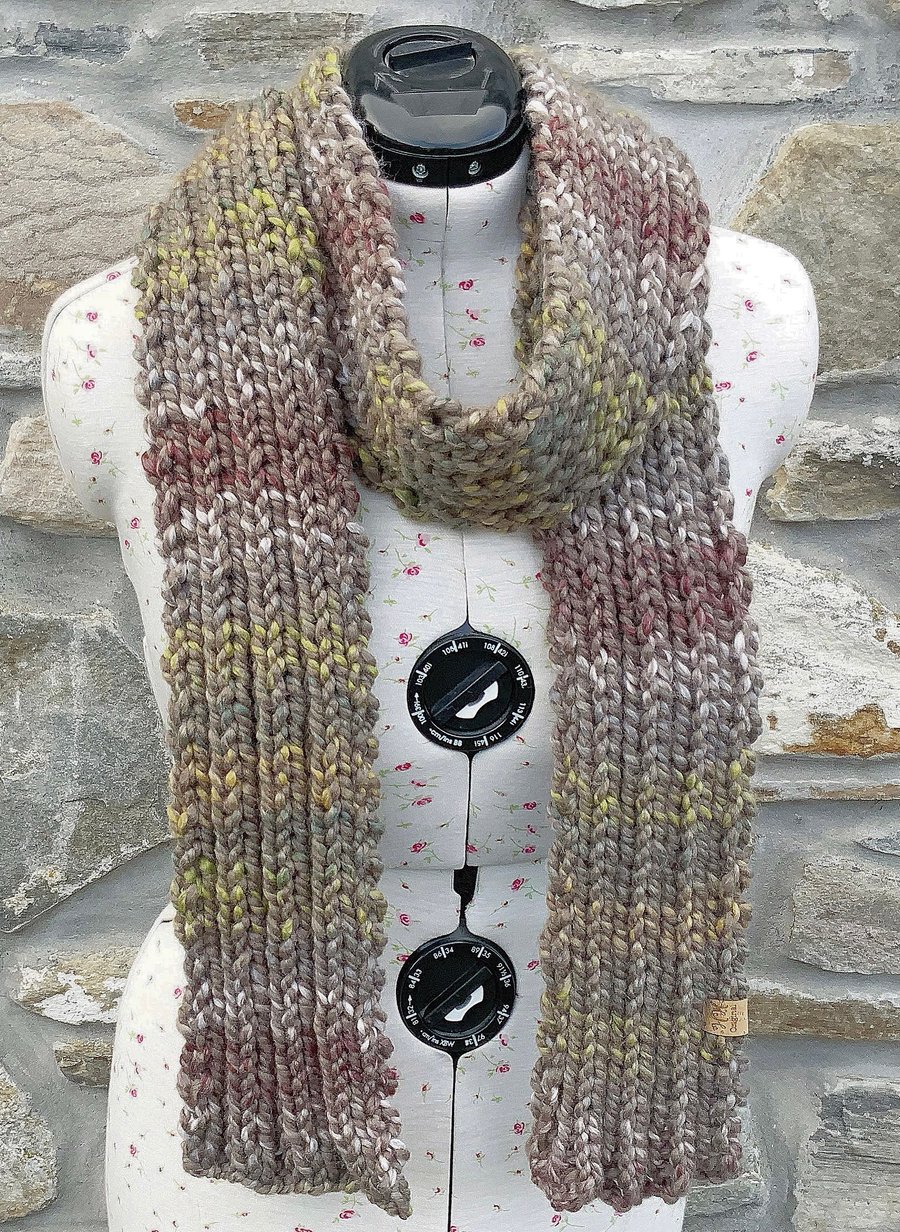 Chunky Scarf. Thick Scarf. Knitted Scarf. Woolly Scarf. Woollen Scarf. Scarves.