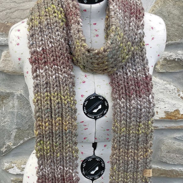 Chunky Scarf. Thick Scarf. Knitted Scarf. Woolly Scarf. Woollen Scarf. Scarves.