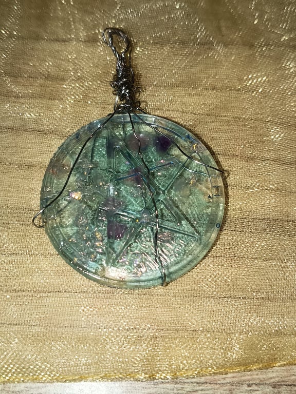 Pentagram necklace white witches pagan 