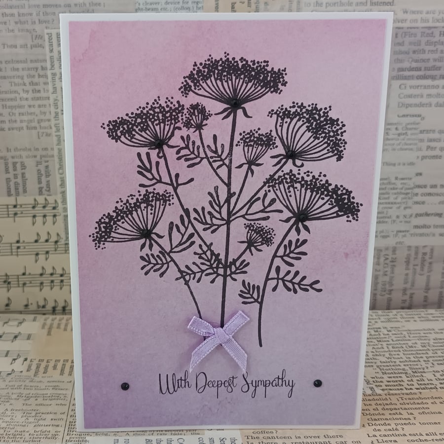 Handmade sympathy card - Queen Anne's Lace