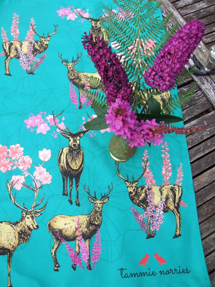Tea Towel - Deer Tea Towel - Cotton Scottish Animal Tea Towel 