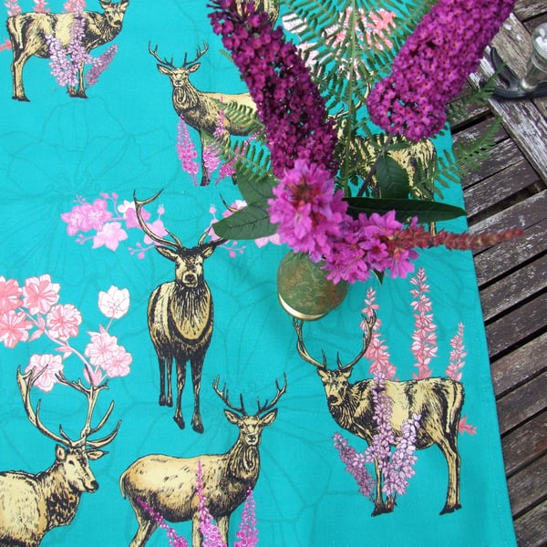Tea Towel - Deer Tea Towel - Cotton Scottish Animal Tea Towel 