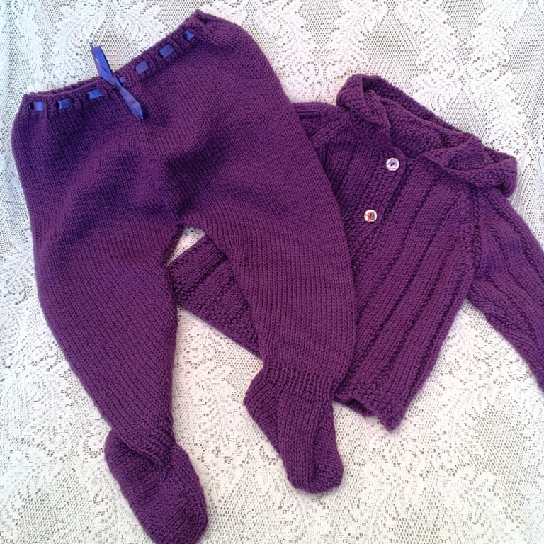 Baby's Ribbed Hooded Jacket and Leggings Set, Baby Shower Gift, 6 - 12 Months