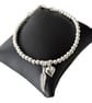 Sterling Silver Feather Heart Charm Bracelet, Adjustable Slider Clasp - Image 5