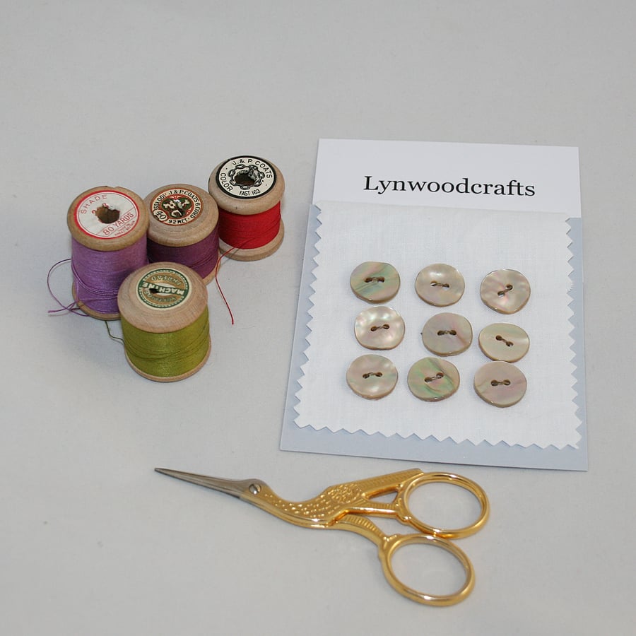 Set of 9 Shell Buttons