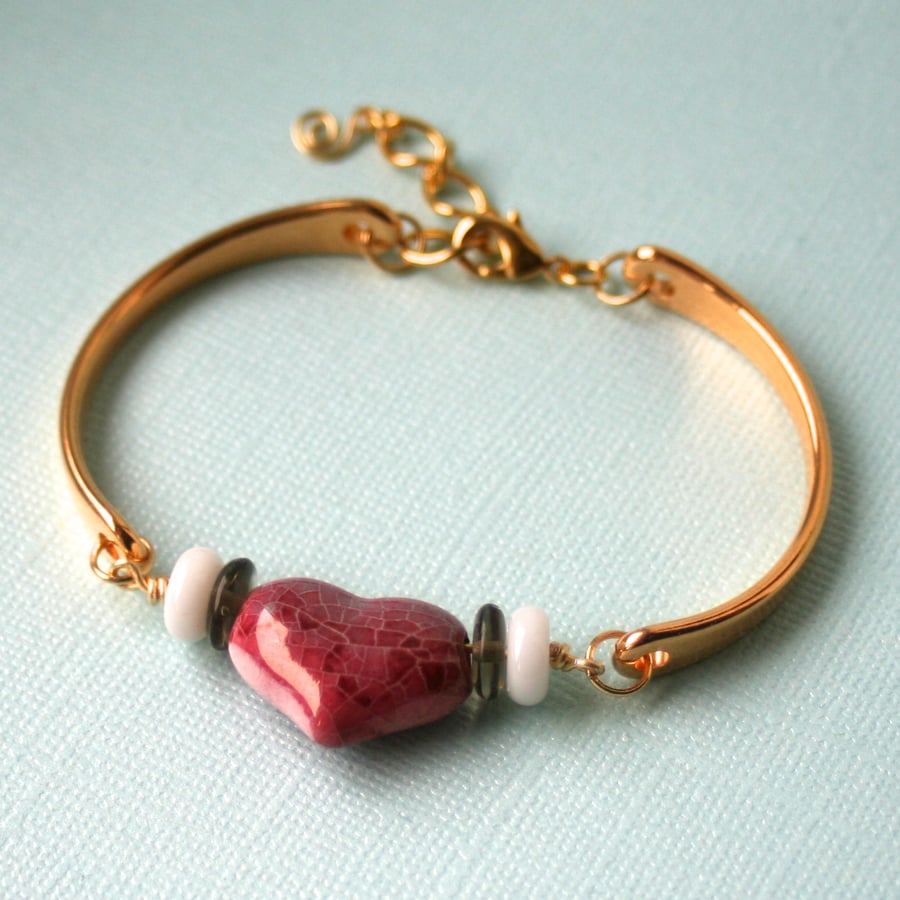 Pink heart bracelet