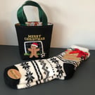 Football Merry Christmas Gift Bag Handmade Includes quality Socks - Coach Christ