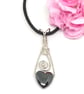 Sterling Silver Hematite Heart Pendant, Gift For Her - Image 2