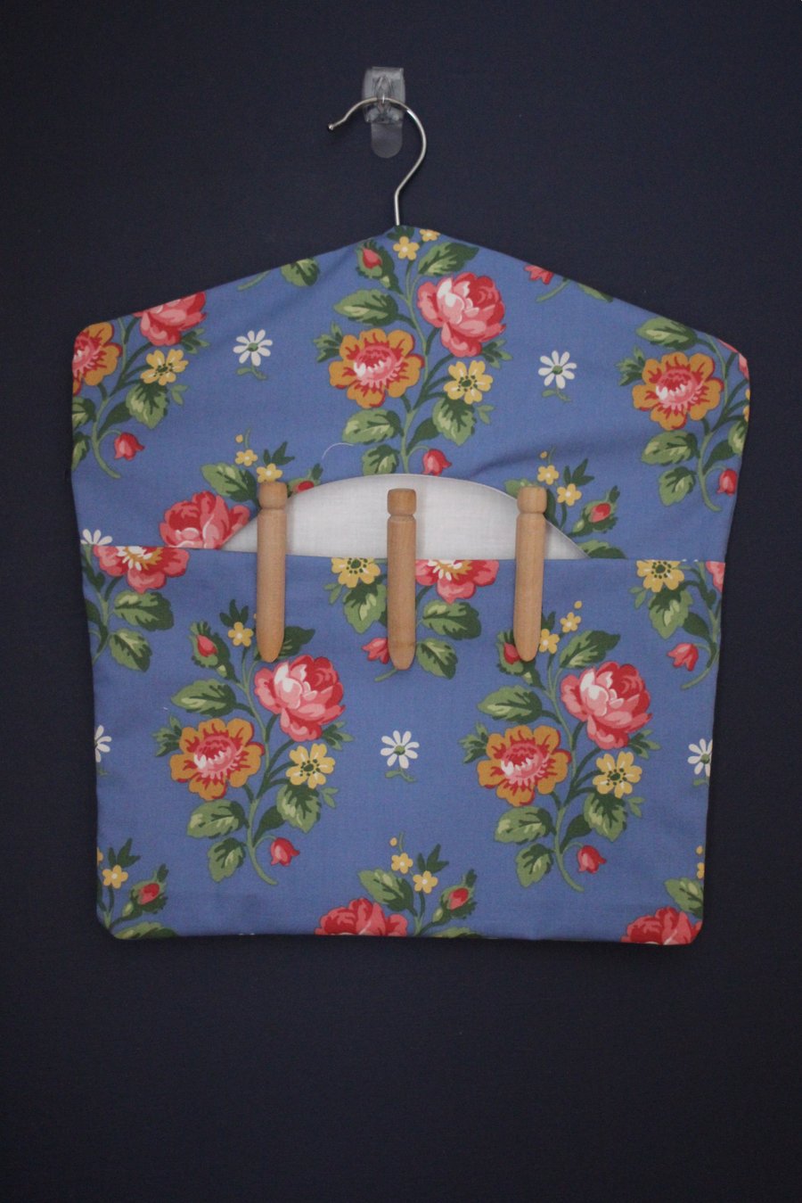 Laura Ashley blue floral posy fabric peg bag