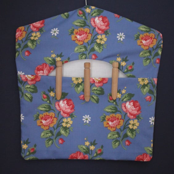 Laura Ashley blue 'Garden Posy' floral fabric peg bag