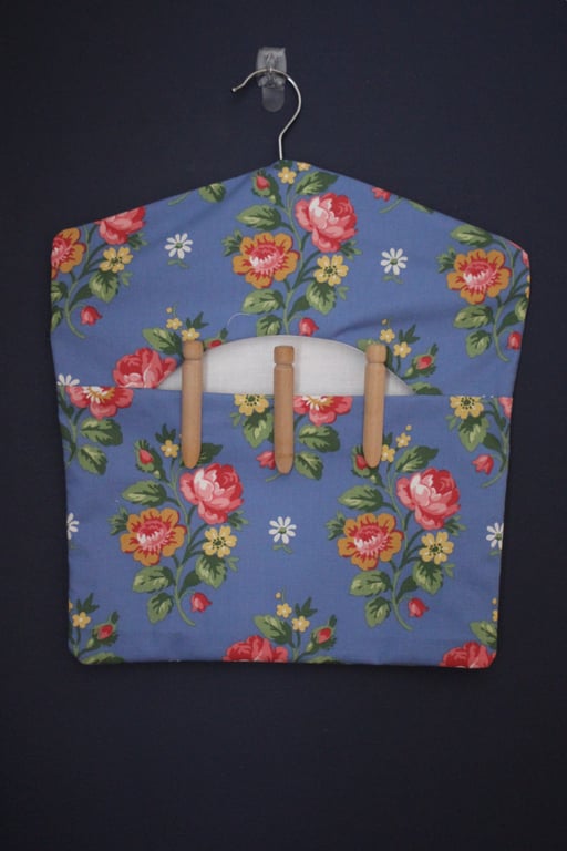 Laura Ashley blue floral posy fabric peg bag