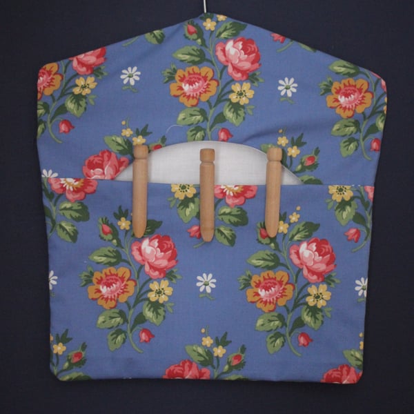 Laura Ashley blue floral posy fabric peg bag