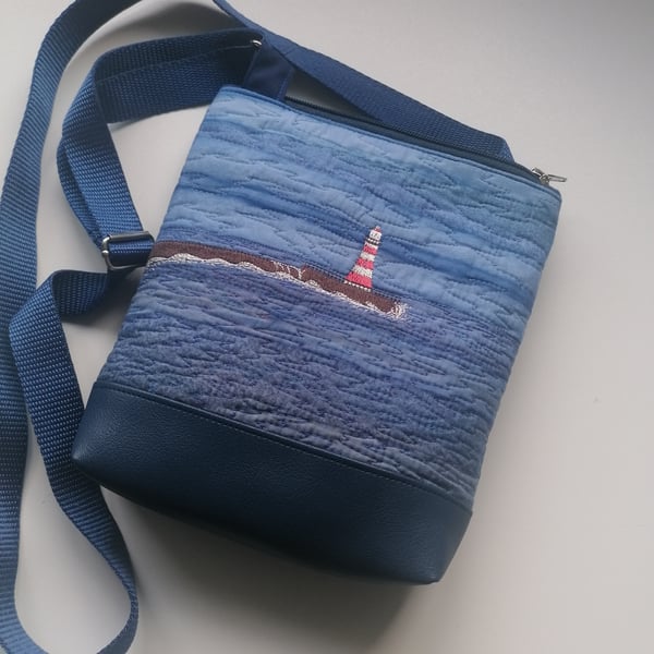 Coastal Landmarks Small Crossbody bag with Roker Lighthouse - Choice of two