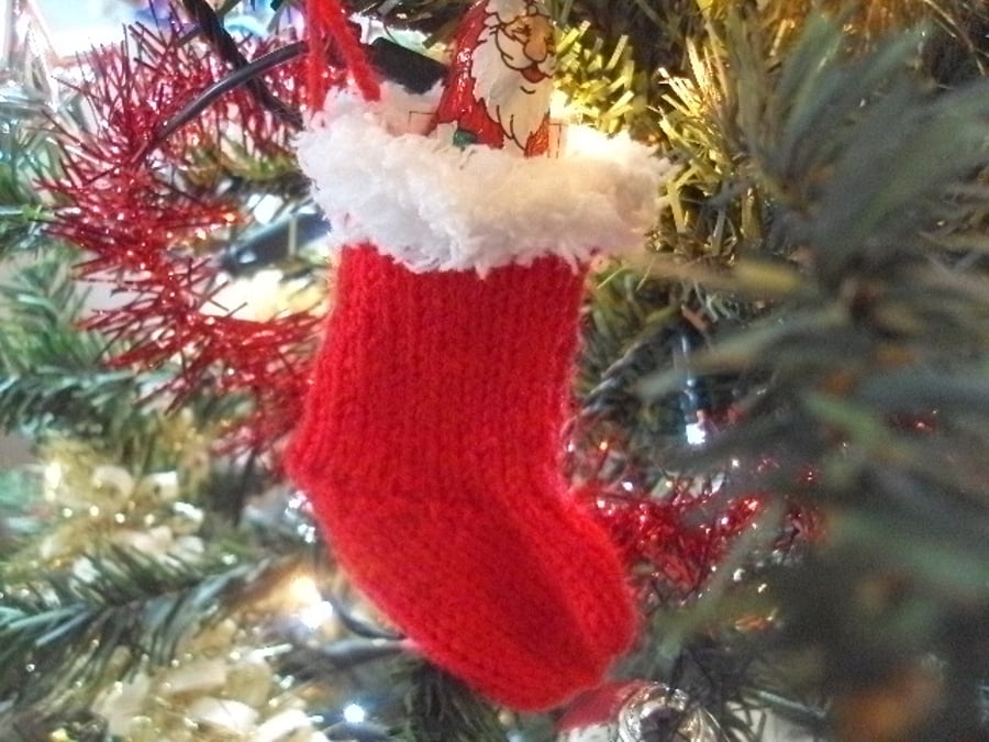  Knitting Pattern for Mini Christmas Stocking