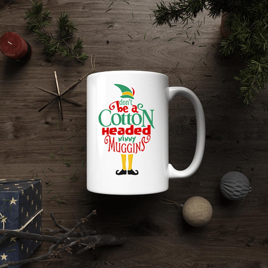 Elf inspired Cotton Headed Ninny Muggings mug