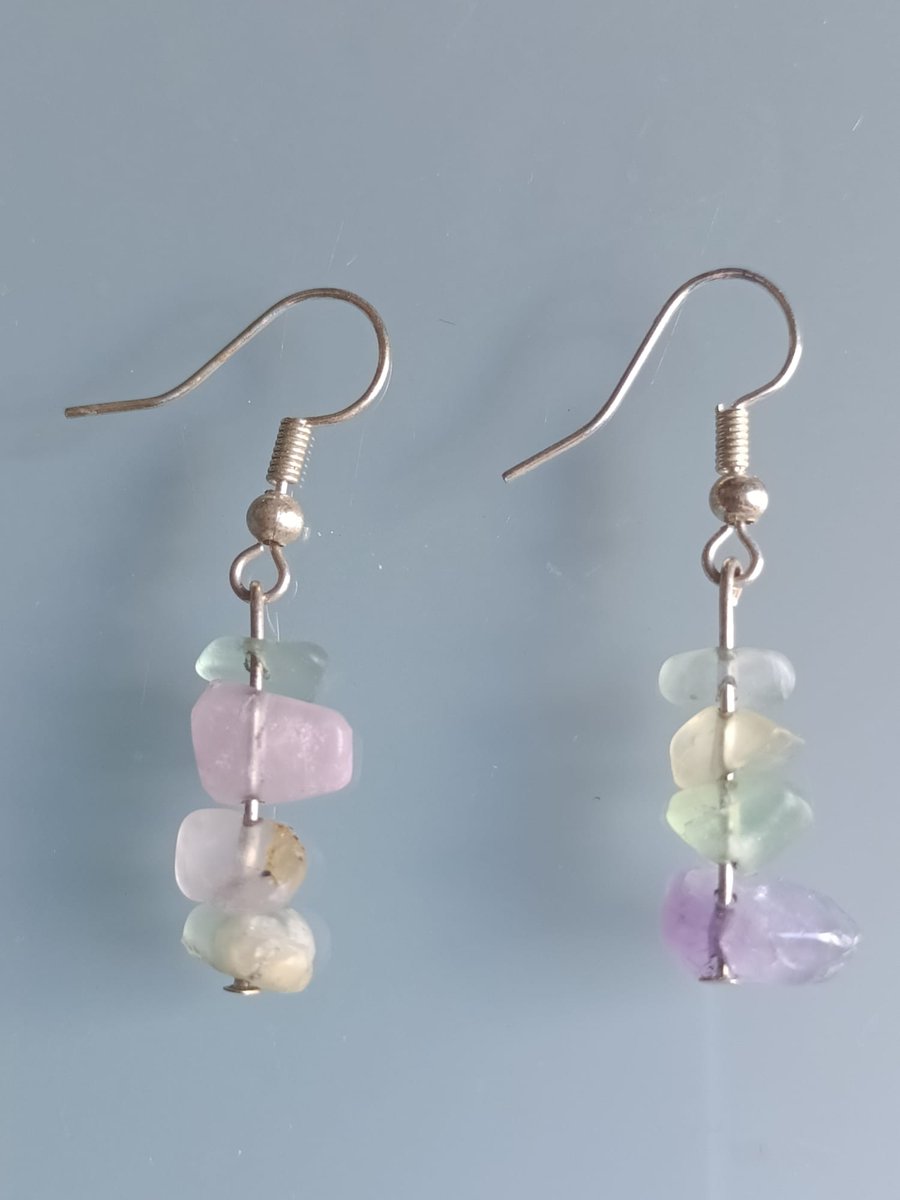 Pastel Stone Dangle Earrings