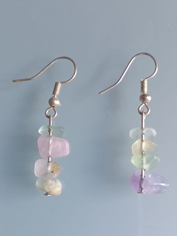 Pastel Stone Dangle Earrings
