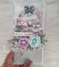 Handmade Christmas Card with Teddy Bear, Flawers & Winter Scene (117)Luxury Card - Image 6