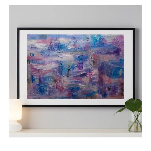 She's Electric - original abstract acrylic emotional painting on canvas board