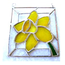 Daffodil Stained Glass Framed Suncatcher Spring Flower
