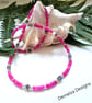 Pink Quartzite,  Amethyst & Peridot Sterling Silver Necklace - Image 1