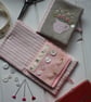 Hand embroidered needle case using Emma Bridgewater 'Pink Hearts' fabric - Image 4